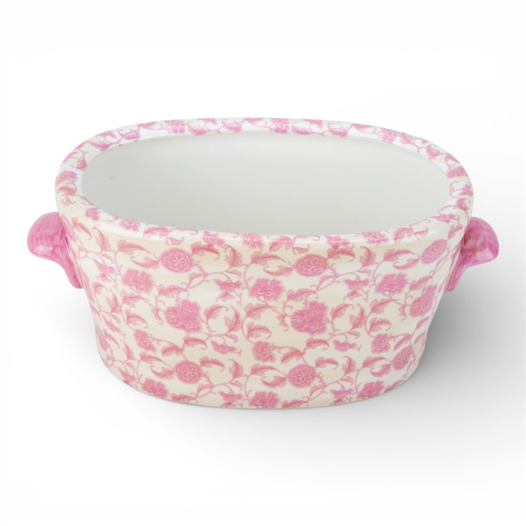 Danny's Fine Porcelain Home Decor Danny's Fine Porcelain Footbath-Pink Florets Large Size – Pink Florets Porcelain Cachepot