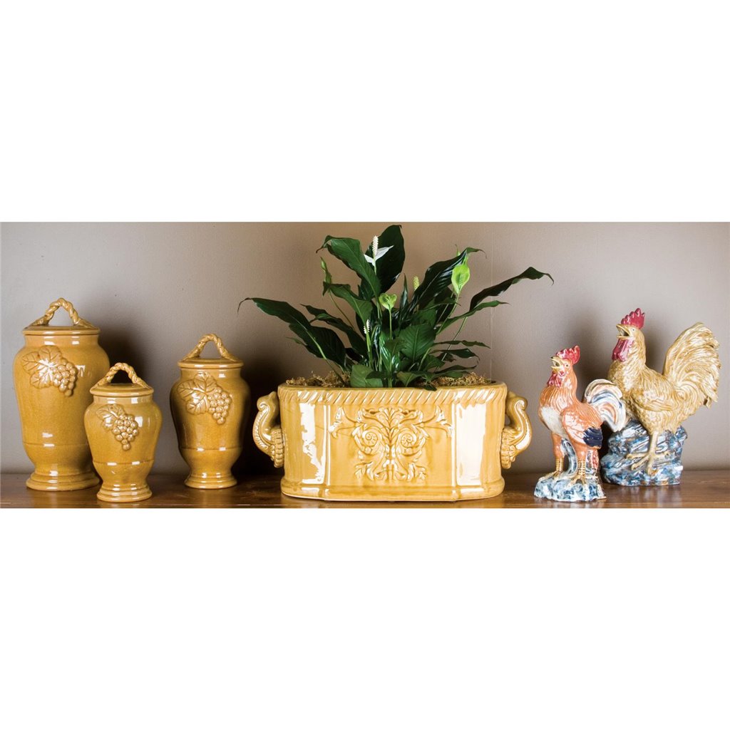 Danny's Fine Porcelain Home Decor Danny's Fine Porcelain Footbath-Yellow Medallion(16.5" X 8" Opening) CM2347-YW