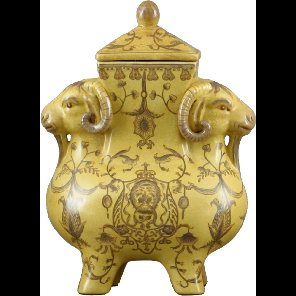 Danny's Fine Porcelain Home Decor Danny's Fine Porcelain Footed Rect Jar - Crown