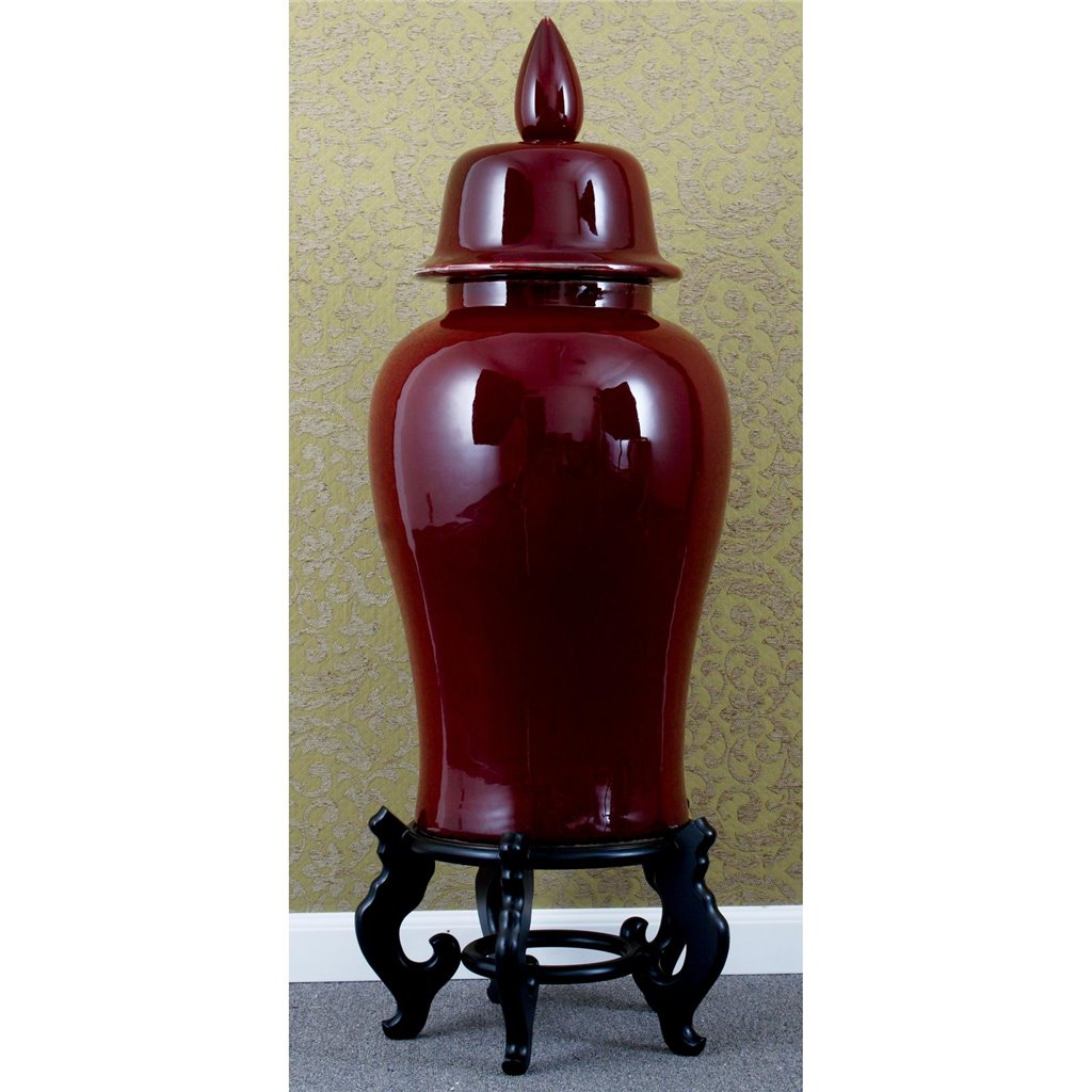 Danny's Fine Porcelain Home Decor Danny's Fine Porcelain Ginger Jar - Oxblood Red 41012