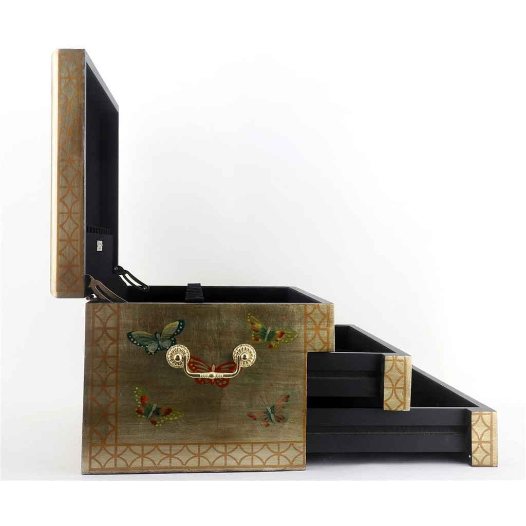 Danny's Fine Porcelain Home Decor Danny's Fine Porcelain Gold Butterfly Flatware/Jewelry Chest