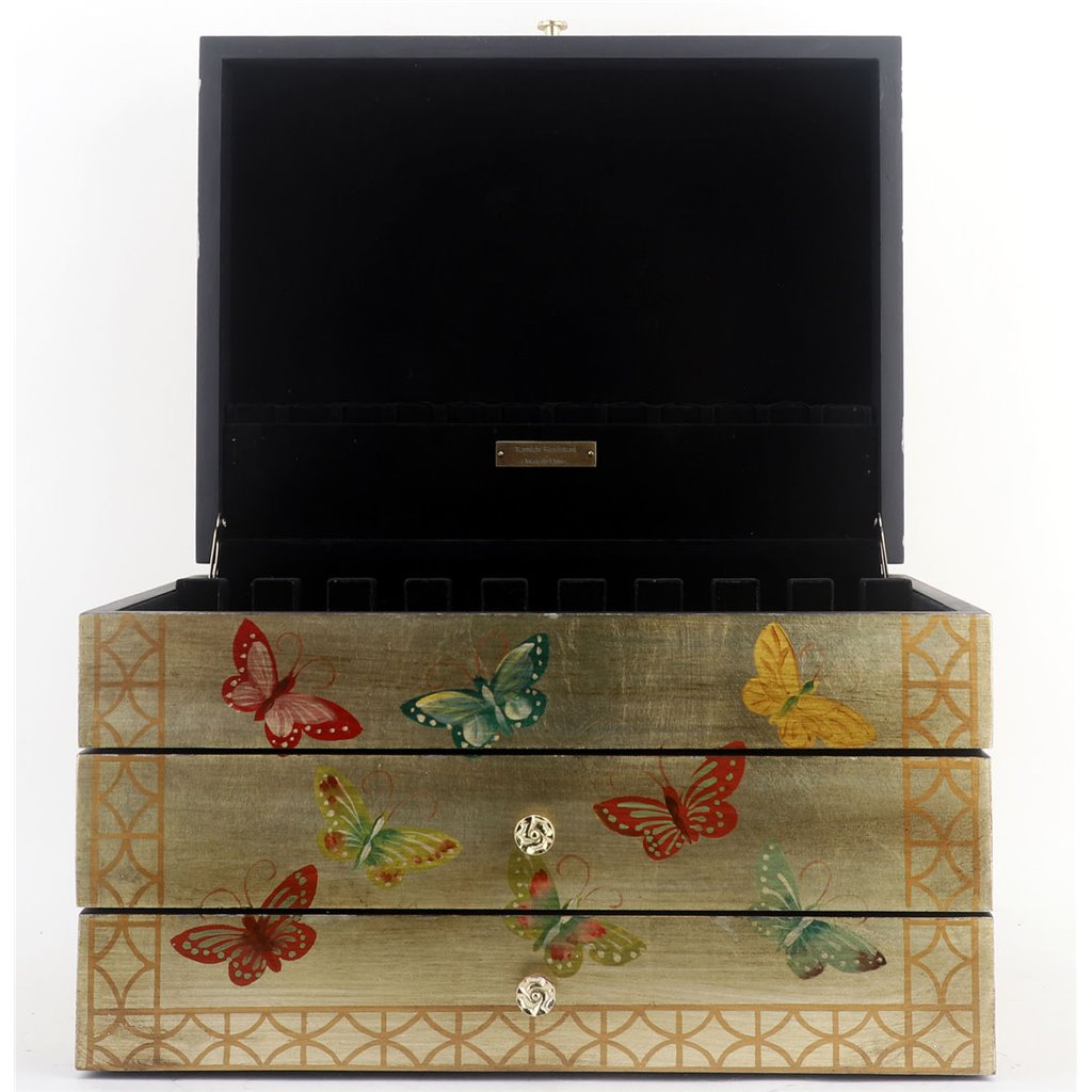 Danny's Fine Porcelain Home Decor Danny's Fine Porcelain Gold Butterfly Flatware/Jewelry Chest
