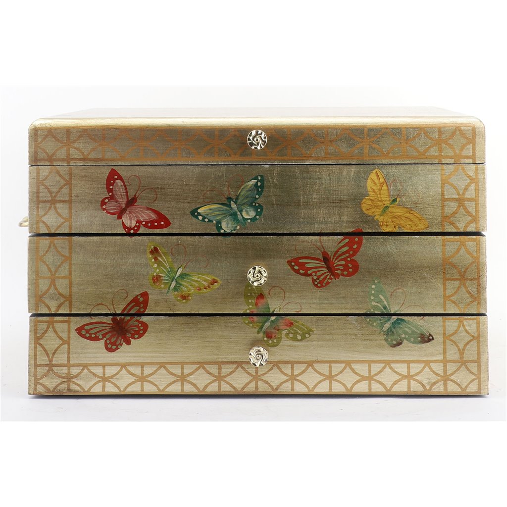 Danny's Fine Porcelain Home Decor Danny's Fine Porcelain Gold Butterfly Flatware/Jewelry Chest