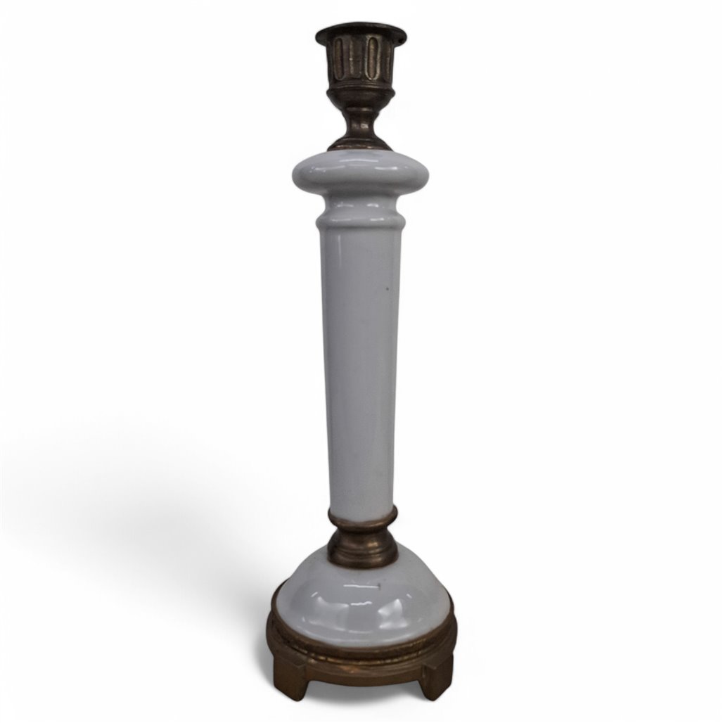 Danny's Fine Porcelain Home Decor Danny's Fine Porcelain Gray Candlesticktall Gray Candlestick with A Turned Column Form, - CLOSEOUT SAMPLE SALE