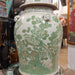 Danny's Fine Porcelain Home Decor Danny's Fine Porcelain Green Mud-Stepped Bird & Floral Covered Temple Jar Showcasing