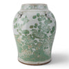 Danny's Fine Porcelain Home Decor Danny's Fine Porcelain Green Mud-Stepped Bird & Floral Covered Temple Jar Showcasing
