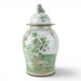 Danny's Fine Porcelain Home Decor Danny's Fine Porcelain Green Mud-Stepped Bird & Floral Covered Temple Jar Showcasing