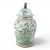 Danny's Fine Porcelain Home Decor Danny's Fine Porcelain Green Mud-Stepped Bird & Floral Covered Temple Jar Showcasing