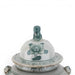 Danny's Fine Porcelain Home Decor Danny's Fine Porcelain Green Mud-Stepped Floral Covered Temple Jar Crafted Using