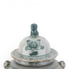 Danny's Fine Porcelain Home Decor Danny's Fine Porcelain Green Mud-Stepped Floral Covered Temple Jar Crafted Using