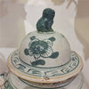 Danny's Fine Porcelain Home Decor Danny's Fine Porcelain Green Mud-Stepped Floral Covered Temple Jar Crafted Using