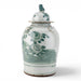 Danny's Fine Porcelain Home Decor Danny's Fine Porcelain Green Mud-Stepped Floral Covered Temple Jar Crafted Using