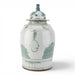 Danny's Fine Porcelain Home Decor Danny's Fine Porcelain Green Mud-Stepped Floral Covered Temple Jar Crafted Using