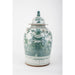 Danny's Fine Porcelain Home Decor Danny's Fine Porcelain Green Mud-Stepped Floral Covered Temple Jar Crafted Using