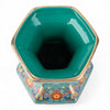 Danny's Fine Porcelain Home Decor Danny's Fine Porcelain Green Octagonal Vase – Floral Motif
