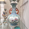 Danny's Fine Porcelain Home Decor Danny's Fine Porcelain Green Painted Vase Flower and Bird. Display It Alone Or with Flowers For