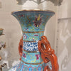 Danny's Fine Porcelain Home Decor Danny's Fine Porcelain Green Painted Vase Flower and Bird. Display It Alone Or with Flowers For