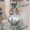 Danny's Fine Porcelain Home Decor Danny's Fine Porcelain Green Painted Vase Flower and Bird. Display It Alone Or with Flowers For