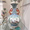 Danny's Fine Porcelain Home Decor Danny's Fine Porcelain Green Painted Vase Flower and Bird. Display It Alone Or with Flowers For