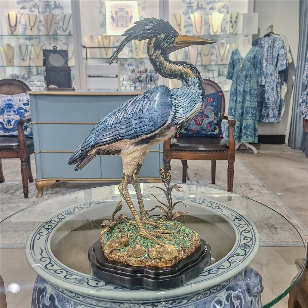 Danny's Fine Porcelain Home Decor Danny's Fine Porcelain Grey Heron With Bronze 61002