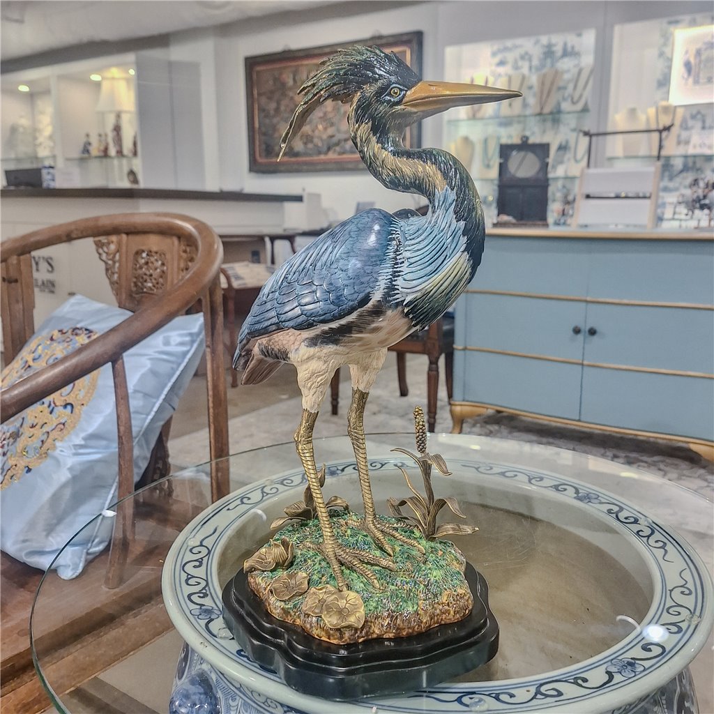 Danny's Fine Porcelain Home Decor Danny's Fine Porcelain Grey Heron With Bronze 61002
