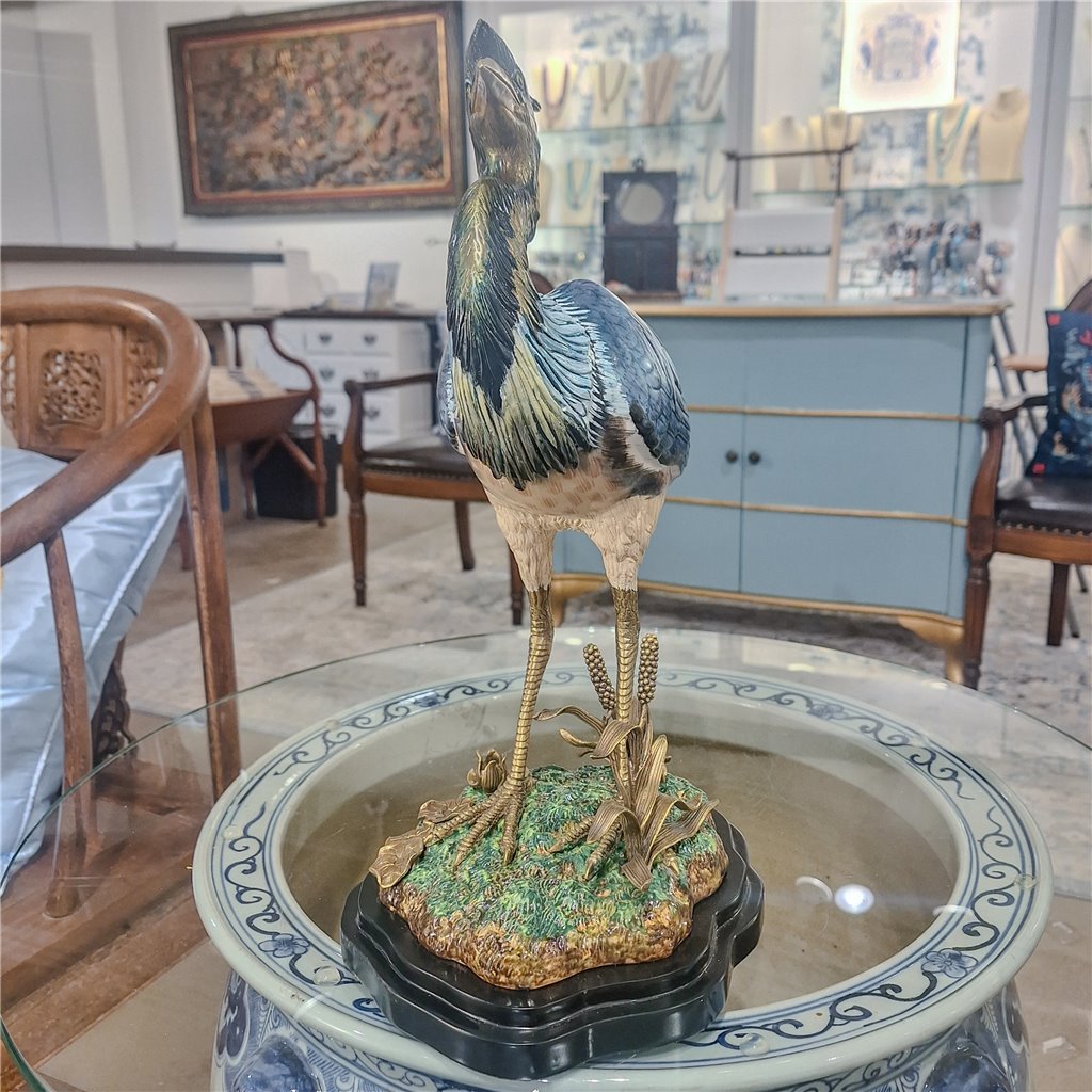 Danny's Fine Porcelain Home Decor Danny's Fine Porcelain Grey Heron With Bronze 61002