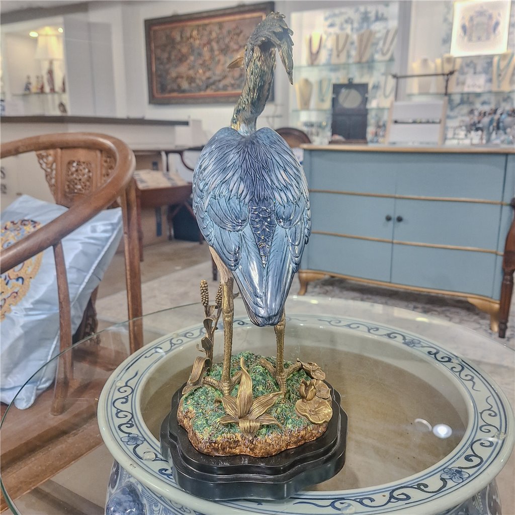 Danny's Fine Porcelain Home Decor Danny's Fine Porcelain Grey Heron With Bronze 61002
