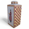 Danny's Fine Porcelain Home Decor Danny's Fine Porcelain Harlequin Lady Jarrectangular Lidded Jar Featuring A Lady - CLOSEOUT SAMPLE SALE