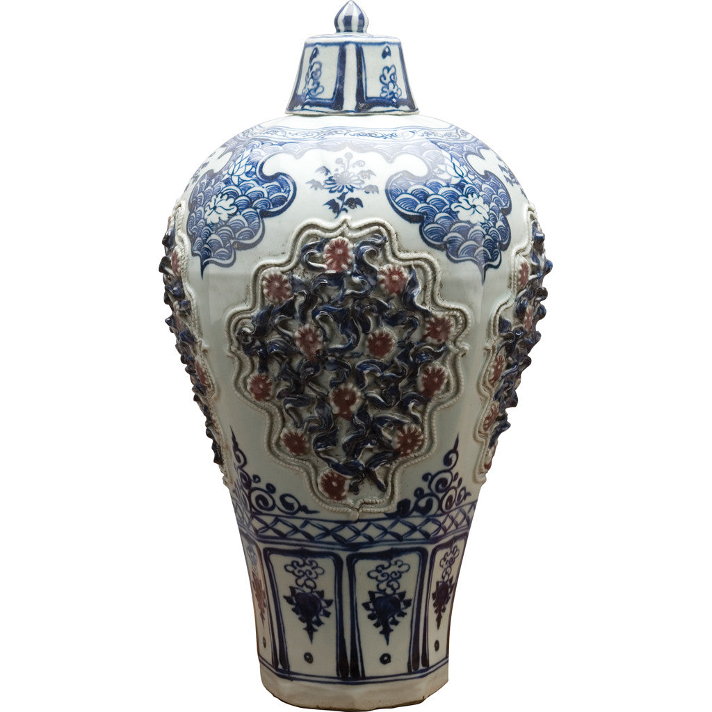 Danny's Fine Porcelain Home Decor Danny's Fine Porcelain Hex Jar - Raised Up Design 50371