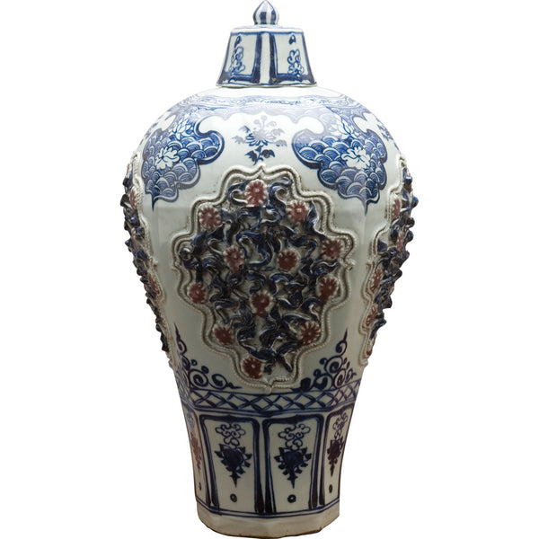 Danny's Fine Porcelain Home Decor Danny's Fine Porcelain Hex Jar - Raised Up Design 50371