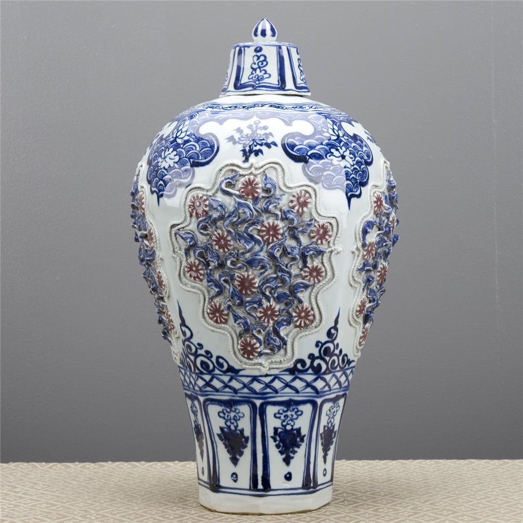 Danny's Fine Porcelain Home Decor Danny's Fine Porcelain Hex Jar - Raised Up Design 50371