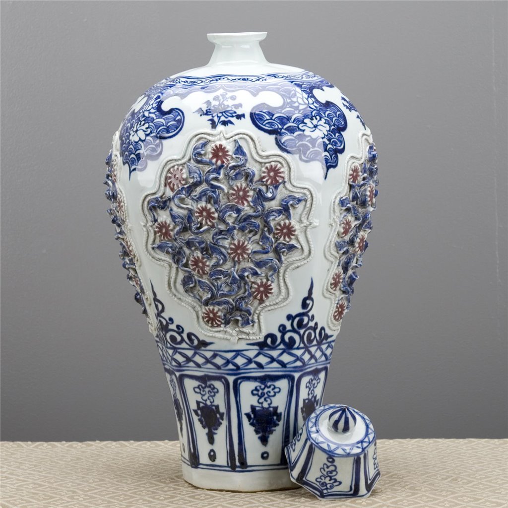 Danny's Fine Porcelain Home Decor Danny's Fine Porcelain Hex Jar - Raised Up Design 50371
