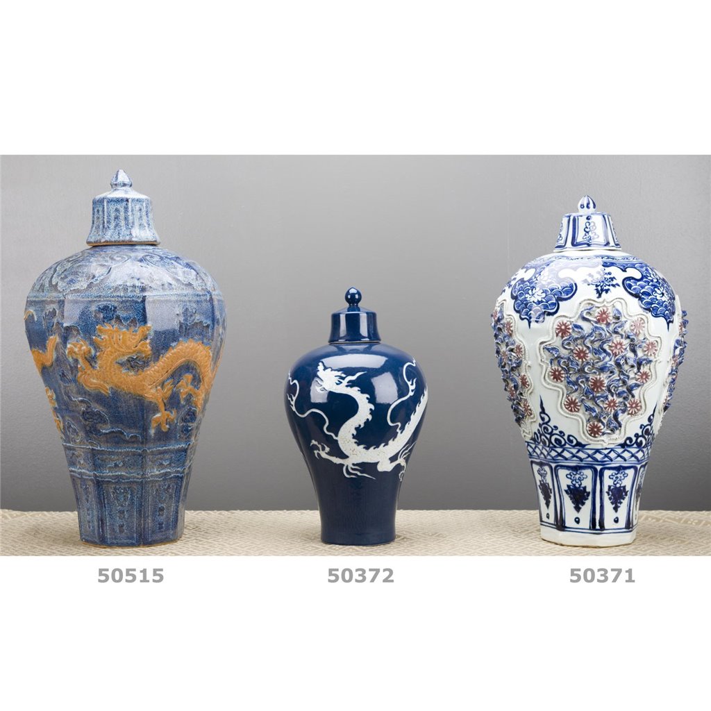 Danny's Fine Porcelain Home Decor Danny's Fine Porcelain Hex Jar - Raised Up Design 50371