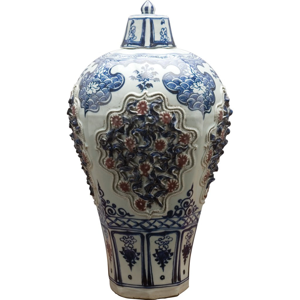 Danny's Fine Porcelain Home Decor Danny's Fine Porcelain Hex Jar - Raised Up Design 50371