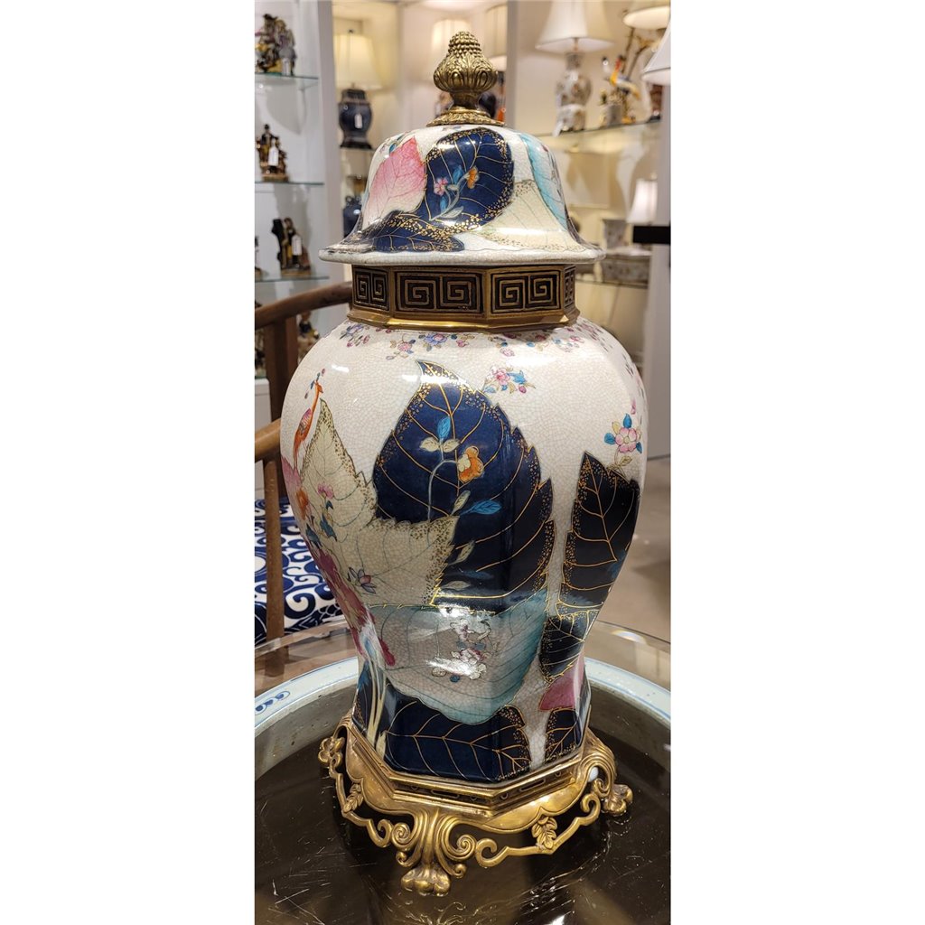 Danny's Fine Porcelain Home Decor Danny's Fine Porcelain Hex Jar - Tobacco Leaf 60256