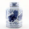 Danny's Fine Porcelain Home Decor Danny's Fine Porcelain Hex Lidded Jar -Blue And White 50832