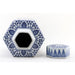 Danny's Fine Porcelain Home Decor Danny's Fine Porcelain Hex Lidded Jar -Blue And White 50833