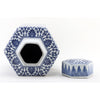 Danny's Fine Porcelain Home Decor Danny's Fine Porcelain Hex Lidded Jar -Blue And White 50833