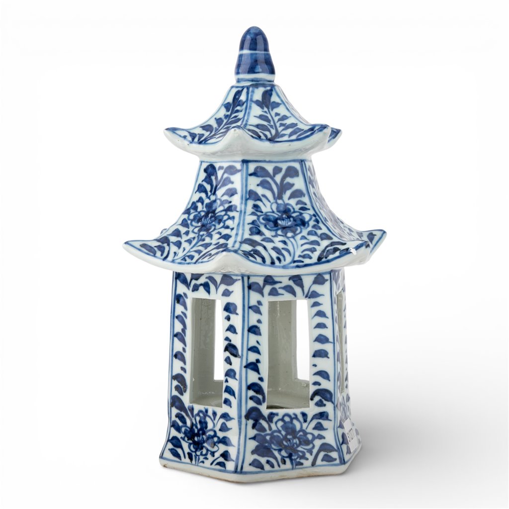 Danny's Fine Porcelain Home Decor Danny's Fine Porcelain Hex Pagoda- Blue Flower
