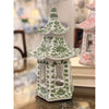 Danny's Fine Porcelain Home Decor Danny's Fine Porcelain Hex Pagoda- Green Flower
