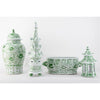 Danny's Fine Porcelain Home Decor Danny's Fine Porcelain Hex Pagoda- Green Flower