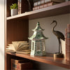 Danny's Fine Porcelain Home Decor Danny's Fine Porcelain Hex Pagoda- Green Flower