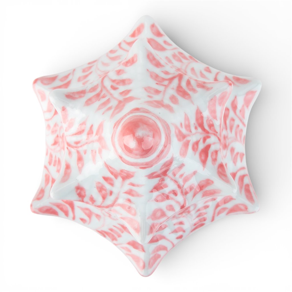 Danny's Fine Porcelain Home Decor Danny's Fine Porcelain Hex Pagoda- Pink Flower
