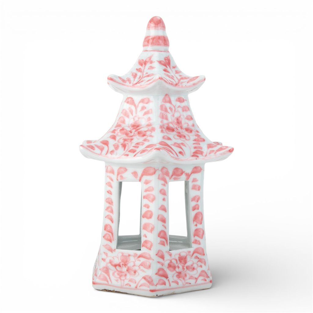 Danny's Fine Porcelain Home Decor Danny's Fine Porcelain Hex Pagoda- Pink Flower