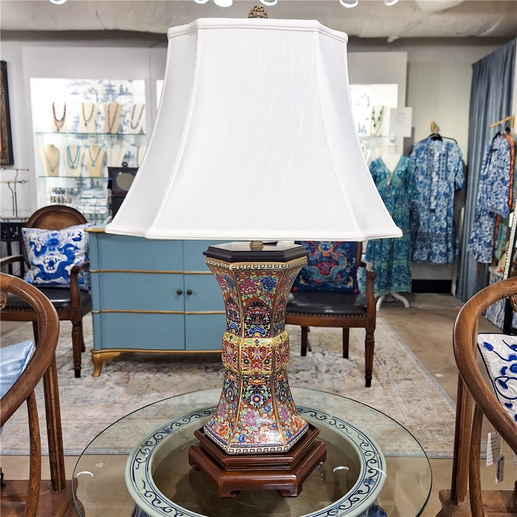 Danny's Fine Porcelain Lighting Danny's Fine Porcelain Hexagonal Imperial Cup Vase Lamp 51131-L