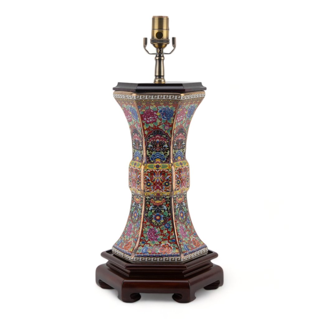 Danny's Fine Porcelain Lighting Danny's Fine Porcelain Hexagonal Imperial Cup Vase Lamp 51131-L