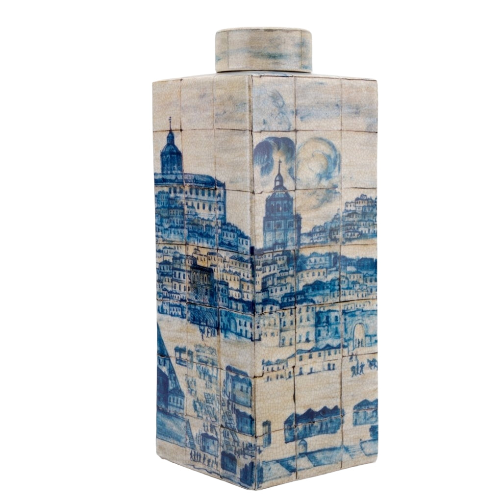 Danny's Fine Porcelain Home Decor Danny's Fine Porcelain Jar-Azure Village 60403