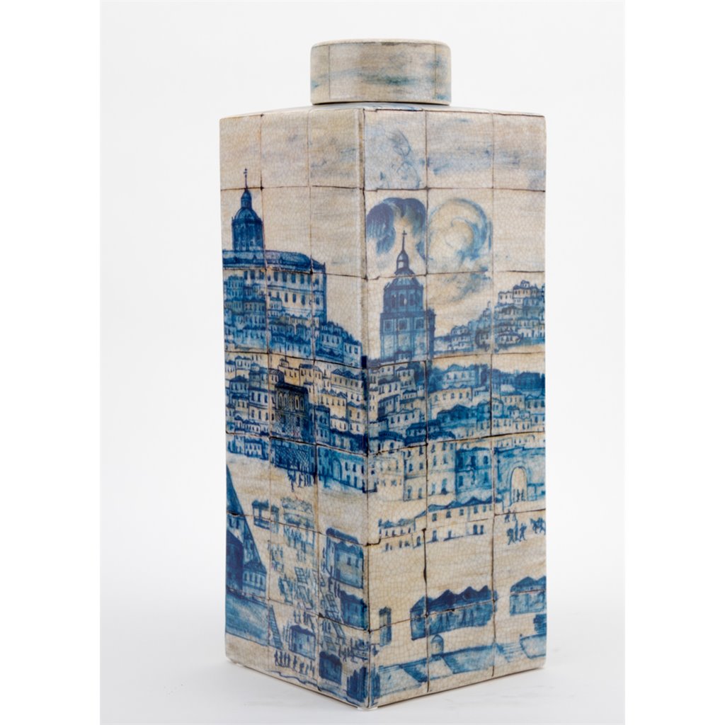 Danny's Fine Porcelain Home Decor Danny's Fine Porcelain Jar-Azure Village 60403