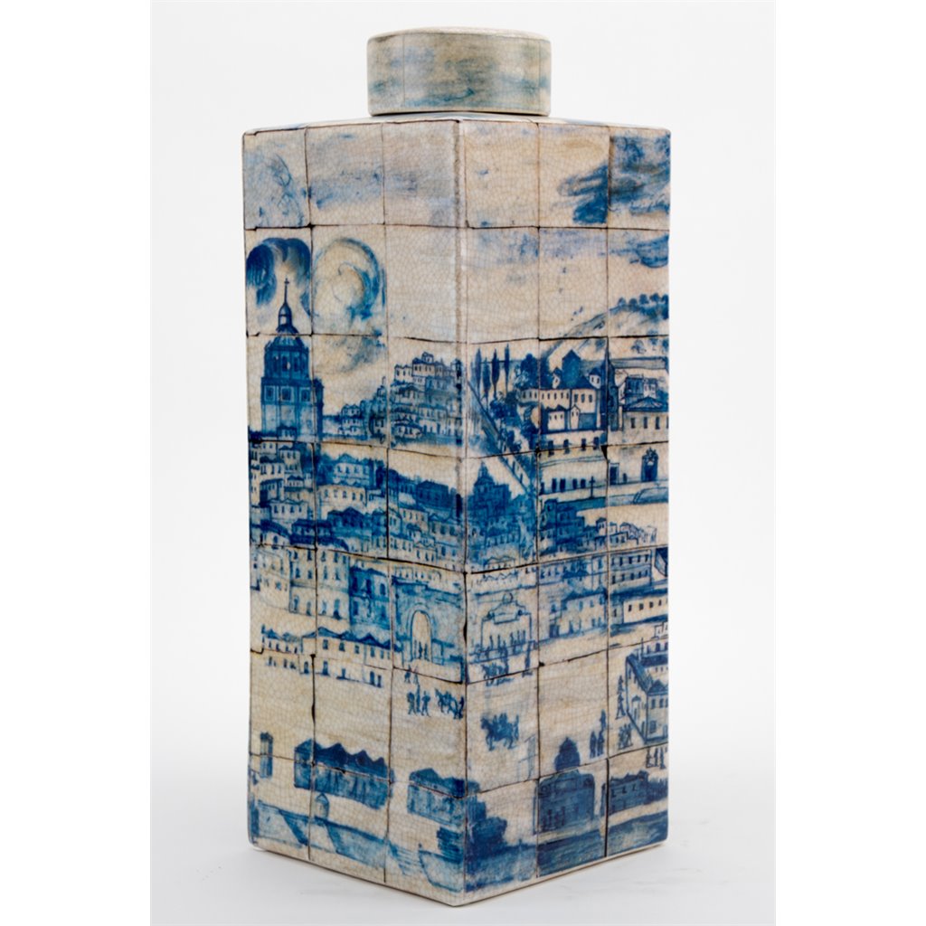 Danny's Fine Porcelain Home Decor Danny's Fine Porcelain Jar-Azure Village 60403