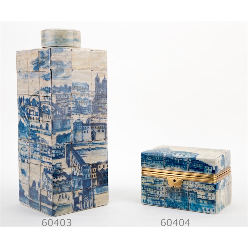 Danny's Fine Porcelain Home Decor Danny's Fine Porcelain Jar-Azure Village 60403